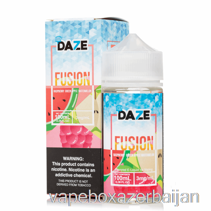 Vape Smoke ICED Raspberry Green Apple Watermelon - 7 Daze Fusion - 100mL 0mg